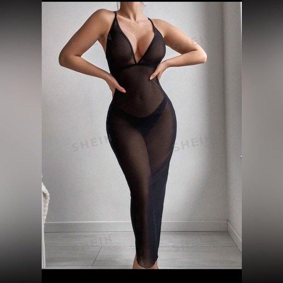 Shein sheer swim cover up - Picture 3 of 5
